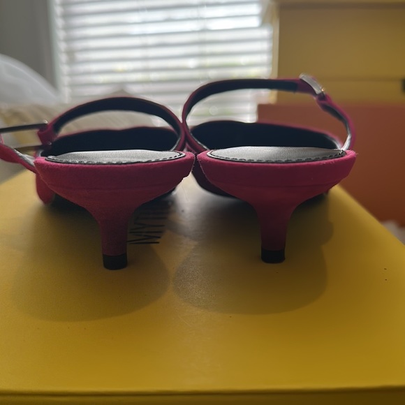 Zara Hot Pink Suede Kitten Heels - Size 40 (US size 9) - Picture 5 of 12
